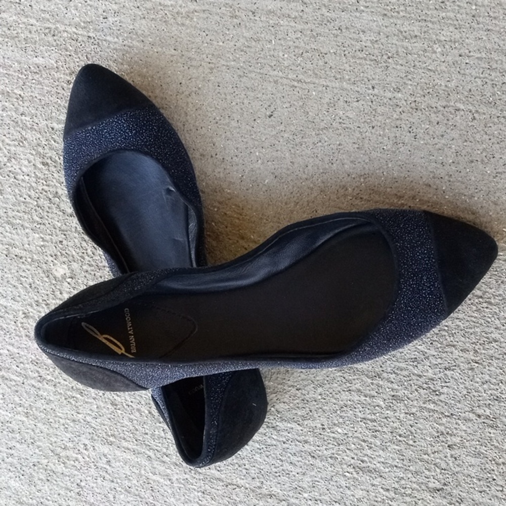 Brian Atwood BF Avignon blue sparkle flats